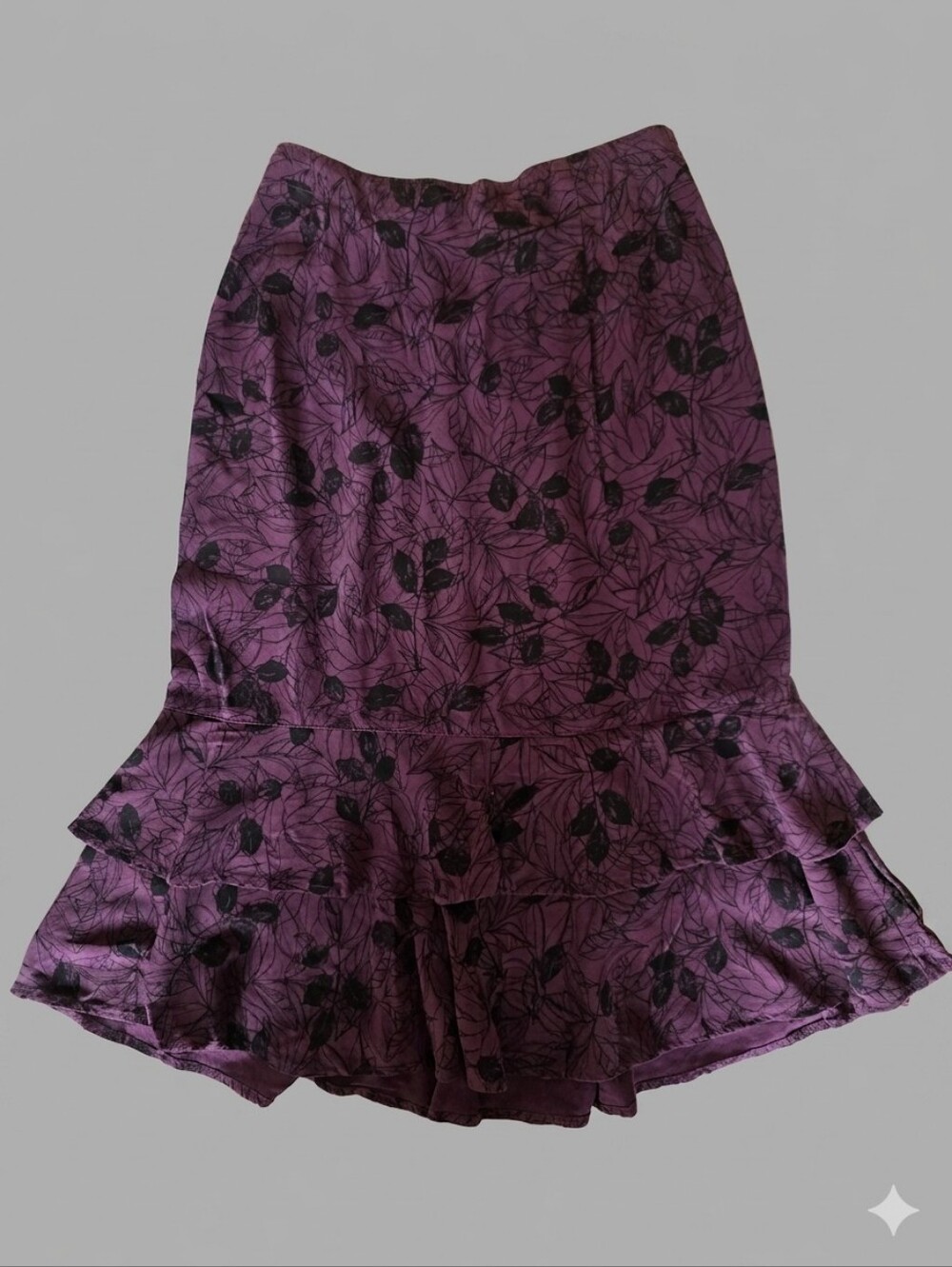 Vtg Two Star Dog Y2K Floral Midi Skirt M Whimsigoth Fairy Grunge Romantic Goth